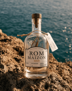 Kit de rhum arrangé maison Rom Maizon banane – bouteille premium épices et banane
